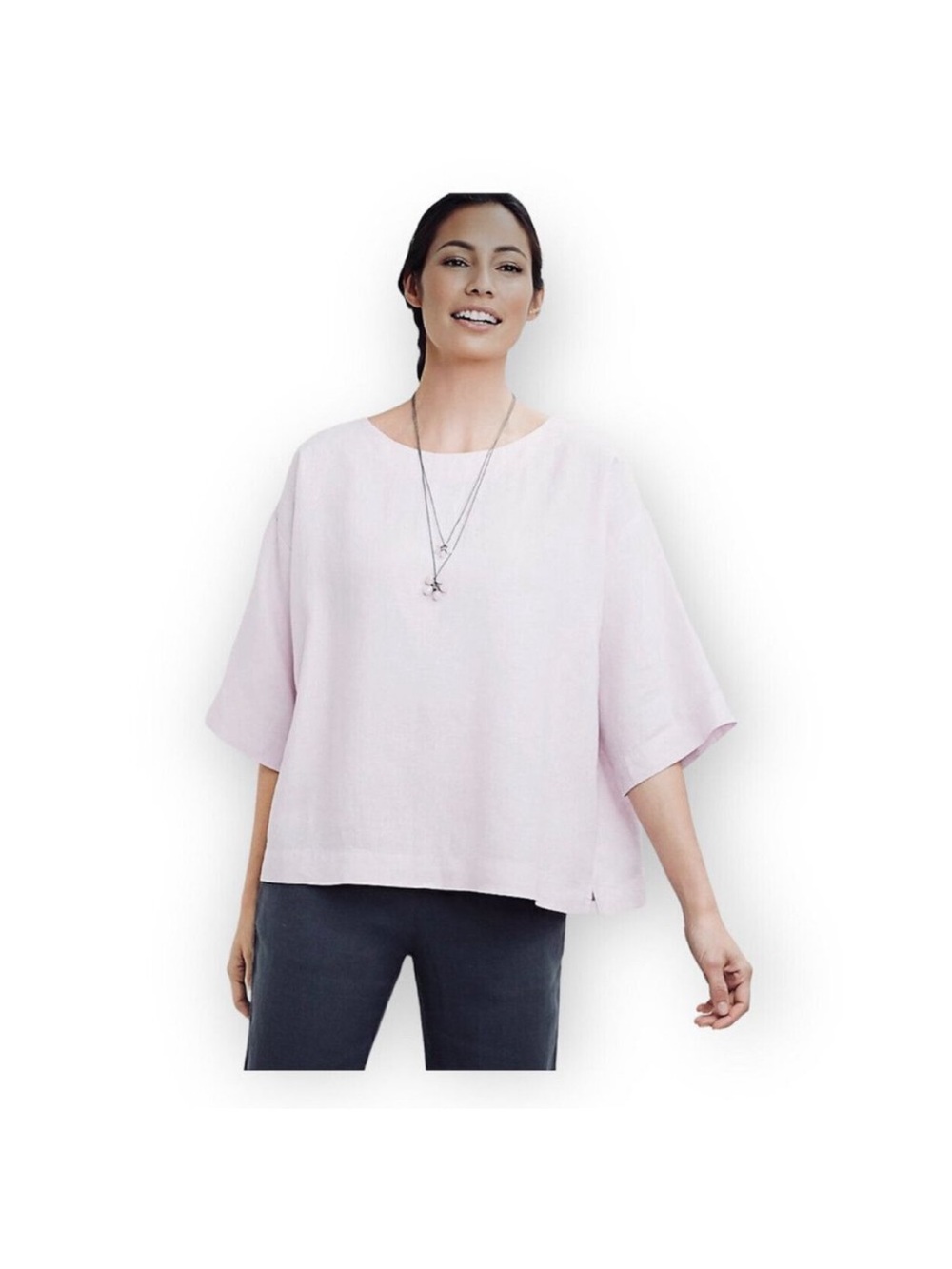 J. Jill Boxy Linen Top in Lavender